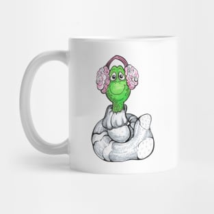 funny snake in headphones and toe Mug